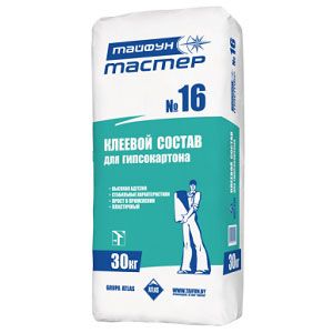 Тайфун-Мастер № 16 клеевой состав для гипсокартона (30кг) в Витебске - картинка Картинка: тайфун-мастер № 16 клеевой состав для гипсокартона (30кг) в Витебске