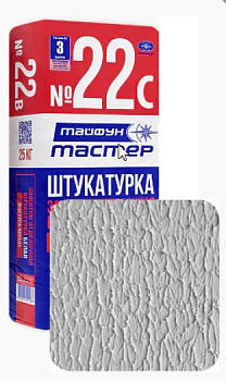 Картинка: штукатурка цементная тайфун-мастер № 22с финишная с фактурой шуба (25кг) в Минске