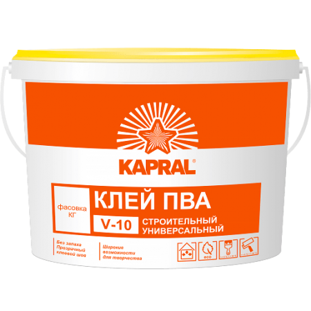 Клей ПВА «Кapral V-10» ведро 3 кг Клей ПВА «Кapral V-10» ведро 3 кг