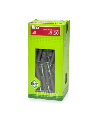 Дюбель-гвоздь 8х80 потай п/п, в коробке с окном (упак/50шт) код ОКП 22.23.19.500