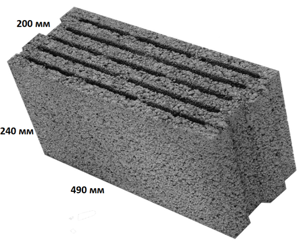 Изображение: блоки керамзитобетонные (490х200х240) строительные термокомфорт щелевые (на под.60шт) в #REGION_NAME_DECLINE_PP#