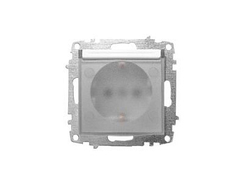 Розетка Zena Vega, с крышкой, с/з, белоснежный т.м.EL-BI в Минске - картинка Картинка: розетка zena vega, с крышкой, с/з, белоснежный т.м.el-bi в Минске