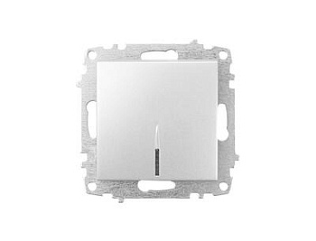 Выключатель Zena Vega 1 кл.с подсветкой, серебро т.м.EL-BI в Минске - картинка Картинка: выключатель zena vega 1 кл.с подсветкой, серебро т.м.el-bi в Минске