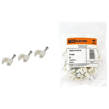 Скоба плоская пластиковая 9мм (белая) (50шт) TDM в Минске - картинка Картинка: скоба плоская пластиковая 9мм (белая) (50шт) tdm в Минске