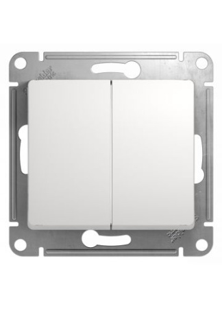 Выключатель Glossa 2-кл (белый)  Schneider Electric в Минске - изображение Изображение: выключатель glossa 2-кл (белый)  schneider electric в Минске
