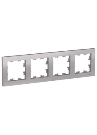 Рамка AtlasDesign 4-пост. универ. (алюминий) т.м.Schneider Electric в Минске - изображение Изображение: рамка atlasdesign 4-пост. универ. (алюминий) т.м.schneider electric в Минске