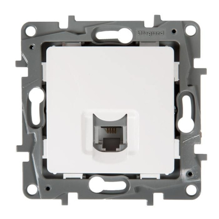 Розетка телеф RJ11 (белая) Etika в Минске - изображение Изображение: розетка телеф rj11 (белая) etika в Минске