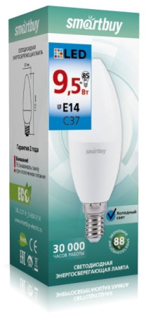 Лампа светодиодная (LED) Smartbuy-C37-9,5W/6000/Е14 в Минске - изображение Изображение: лампа светодиодная (led) smartbuy-c37-9,5w/6000/е14 в Минске
