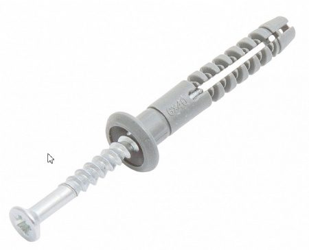 Дюбель-гвоздь 6х60 грибов. п/п, в коробке с окном (140шт/уп) т.м.ЕКТ