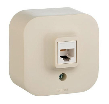 Картинка: розетка телеф. 1хrj-11 4 конт. (сл. кость) quteo т.м.legrand в Минске