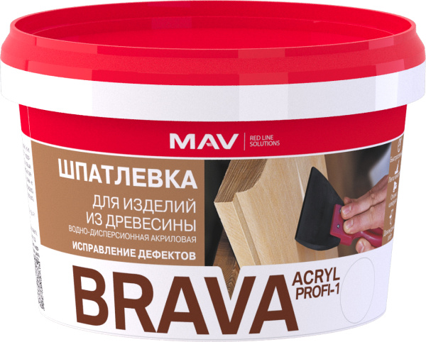 Изображение: шпатлевка brava acryl profi-1 для изделий из древесины ель 0,5л (0,7кг) в #REGION_NAME_DECLINE_PP#