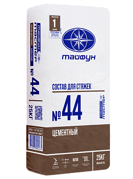 Картинка: тайфун-мастер № 44 смесь для стяжек цементная (меш25кг)  рб в Минске