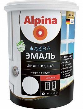 Эмаль акриловая водно-дисперсионная Alpina Аква для окон и дверей глянцевая 2,5 л/3,05 кг в Минске - картинка Картинка: эмаль акриловая водно-дисперсионная alpina аква для окон и дверей глянцевая 2,5 л/3,05 кг в Минске