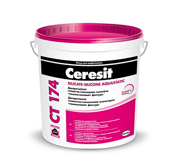 Картинка: штукатурка силикатно-силиконовая "камешковая" ceresit ст174 (1,5мм)  25кг  в Минске